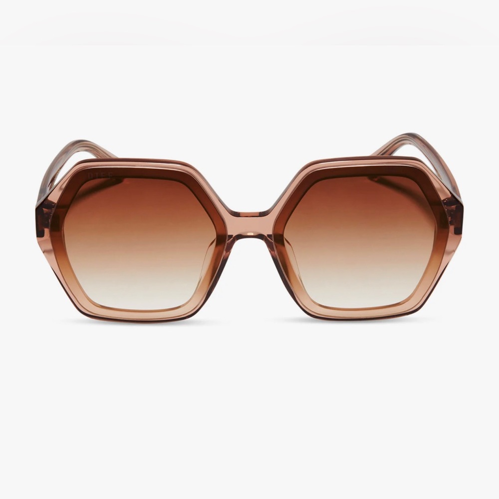 Diff Eyewear Brown Hexagonal Sunglasses